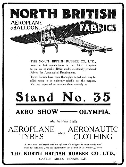 The North British Rubber Company. Aeroplane Tyres & Fabrics      