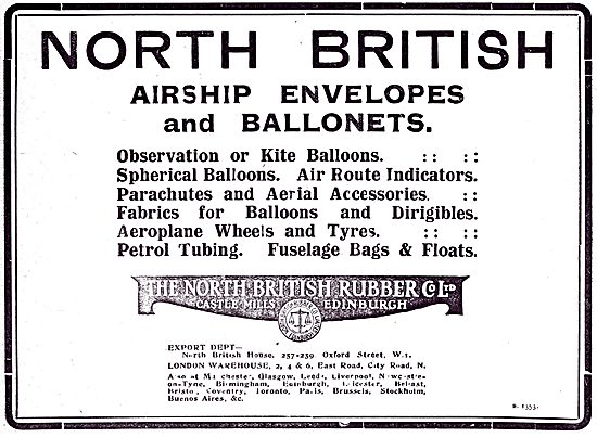 North British Rubber Company - Airship Envelopes & Ballonets.    