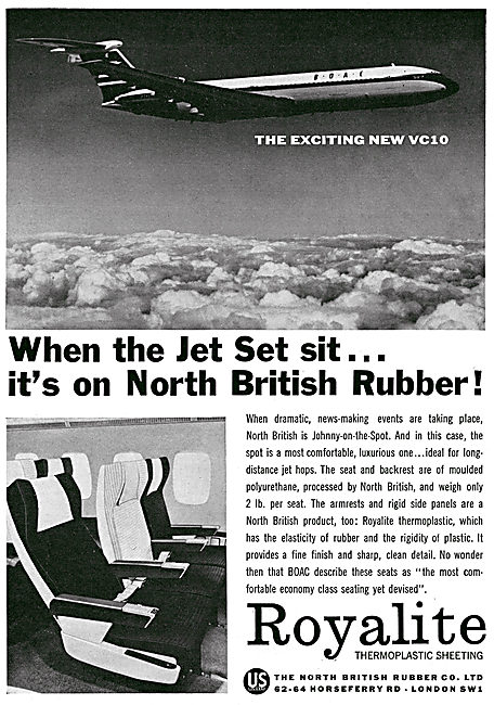 North British Rubber - Thermopalstic Sheeting. Aircraft Seating  