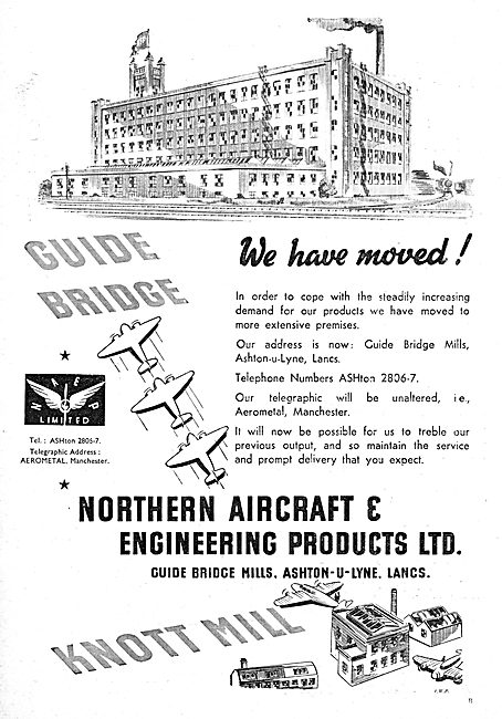 Northern Aircraft. Mchestr - Manufacturers Of Aircraft Components