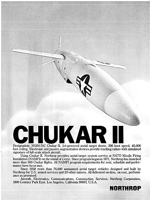 Northrop MQM-74C Chukar II Target Drone                          