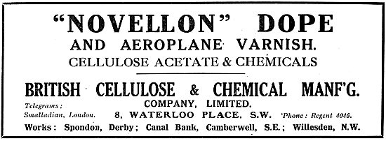 Novellon Dope & Aeroplane Varnish. British Cellulose Spondon     