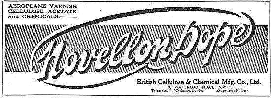 Novellon Dope & Aeroplane Varnish. British Cellulose Spondon     