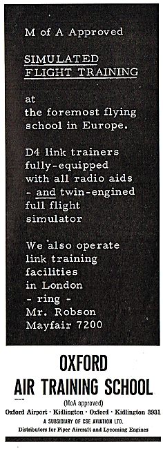 Simulated Flight Training At Oxford Air Training School          