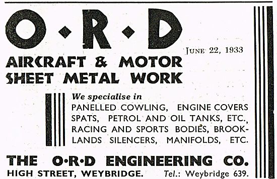 ORD Engineering Weybridge  Sheet Metal Work                      