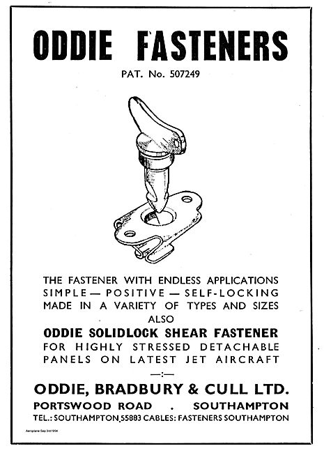 Oddie Self Locking Fasteners For Aircraft Panels                 