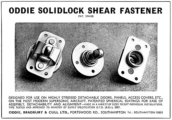 Oddie Self-Locking Fasteners. SOLIDLOCK Shear Fasteners          