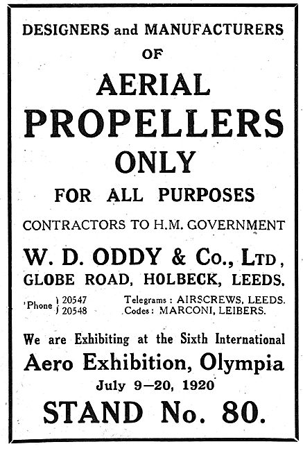 W.D.Oddy & Co - Designers & Manufacturers Of Propellers          