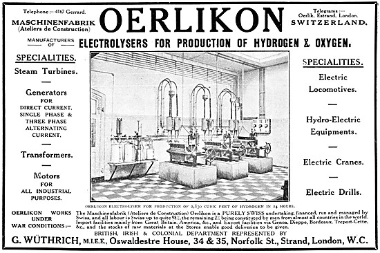 Oerlikon Hydrogen Electrolysers & Production Machinery           