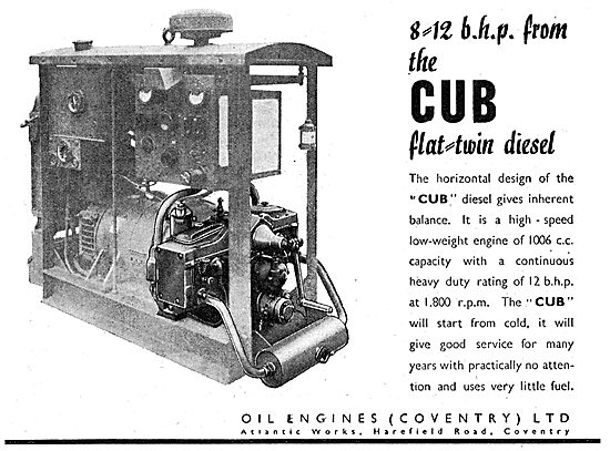 Oil Engines (Coventry) - Cub Flat Twin Diesel                    