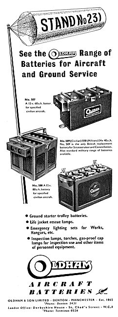 Oldham Aircraft & Ground Starter Trolley Batteries. Trolley Acc  