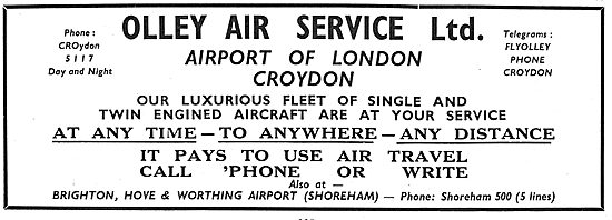 Olley Air Services - Croydon. Charter, Air Taxi                  