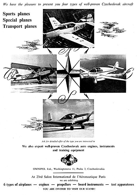 Omnipol Aircraft Export Range 1959                               