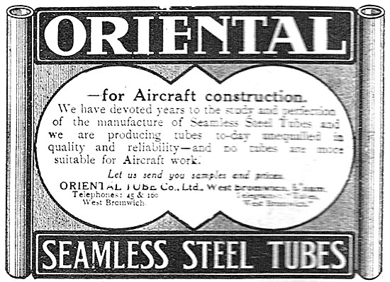 The Oriental Tube Co - Seamless Steel Tubes For Aircraft         