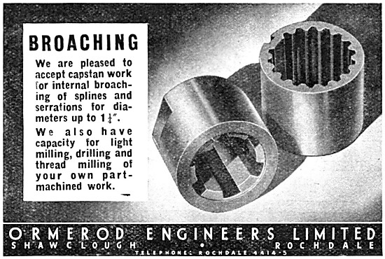 Ormerod Engineers. Broaching & Capstan Work                      