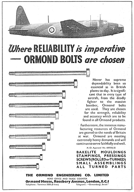 Ormond Engineering Precision Bolts For Aircraft Constructors     