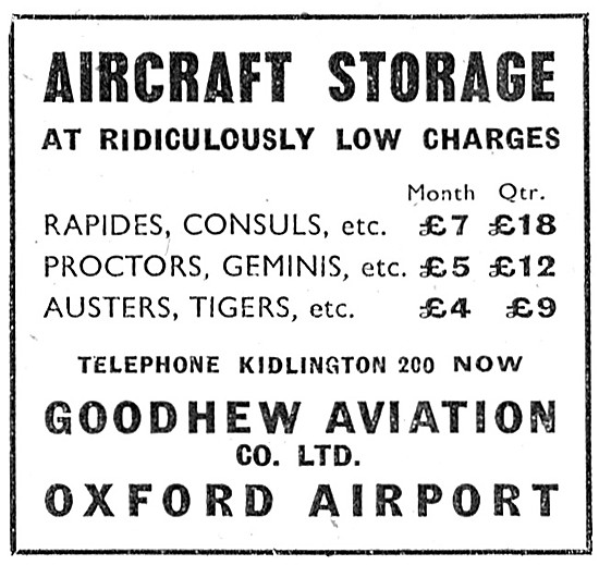 Goodhew Aviation Oxford Airport Aircraft Storage                 