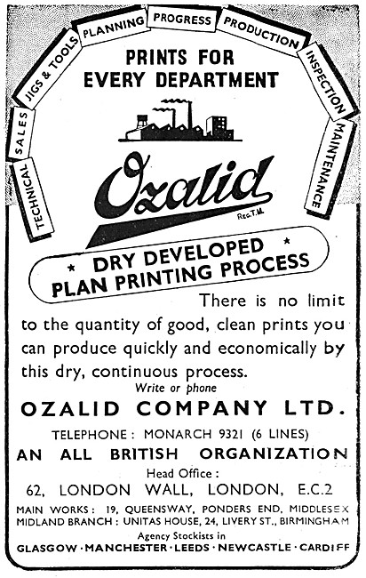 Ozalid Drafting Equipment - Ozalid Plan Printing Process         
