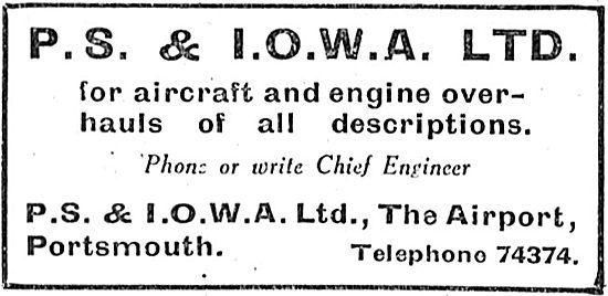 P.S.& I.O.W.A. Ltd - Aircraft & Aircraft Engine Overhaul Work    