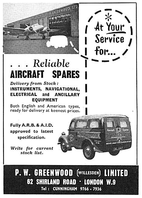 P.W Greenwood (Willesden) - Aircraft Spares Stockists            