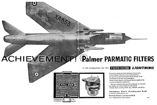 Palmer Parmatic Filters Fitted To The English Electric Lightning 