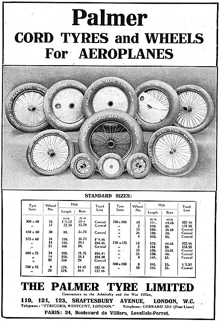 Palmer Cord Tyres & Wheels For Aeroplanes. Product Listings      