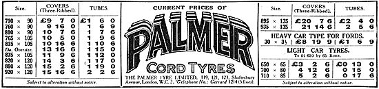 Current Prices For Palmer Cord Aircraft  Tyres                   