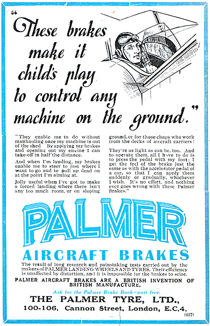 Palmer Aircraft Brakes 1930                                      