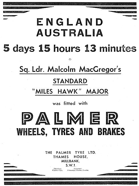 Palmer Aircraft Wheels, Tyres & Brakes. MacRoberston Miles Hawk  