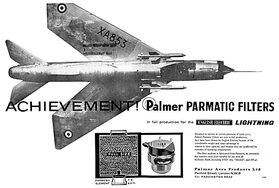 Palmer Aero Products. Parmatic Filters 1960                      