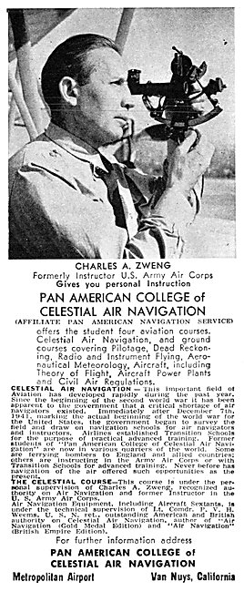 Pan American College Of Celestial Air Navigation. Van Nuys, Ca.  