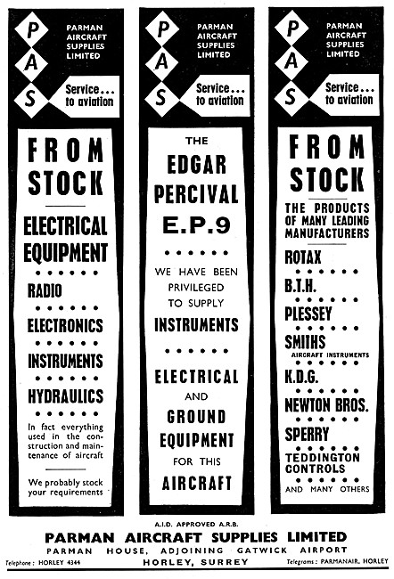 Parman Aircraft Supplies Gatwick 1957                            