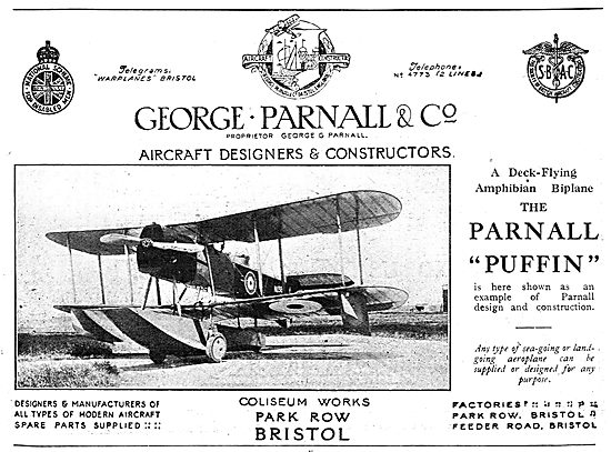 The Parnall Puffin Folding Wing Amphibian Aeroplane              