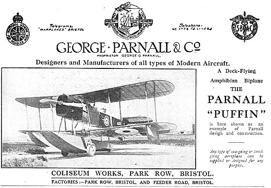 Parnall Puffin Deck-Flying Amphibian Biplane                     