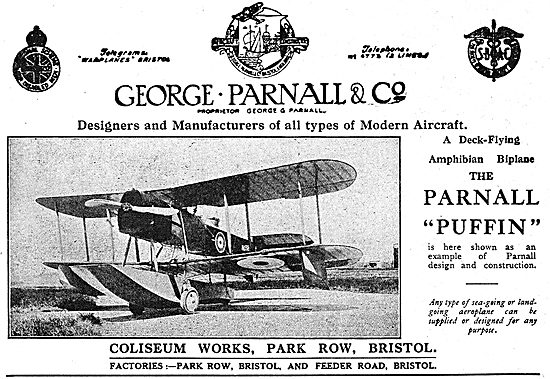 Parnall Puffin Deck Flying Amphibian Biplane.                    