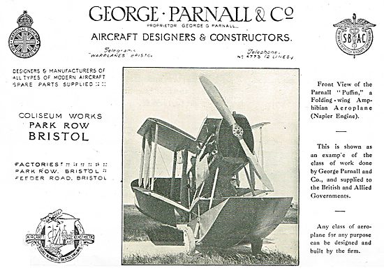 Parnall Puffin Folding Wing Amphibian Aircraft                   