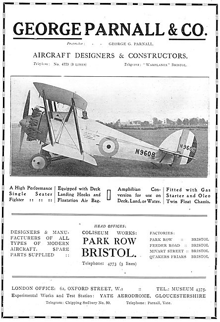 Parnall Plover N9608. Single Seater Fighter Aircraft             