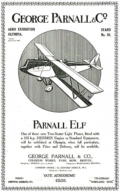 Parnall Elf Light Aeroplane (105 HP Hermes)                      