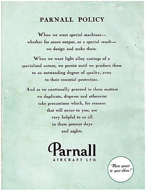 Parnall Aircraft Manufacturing 1942                              
