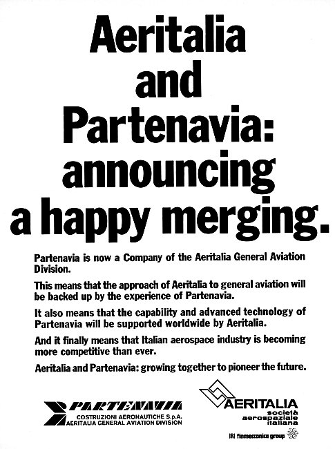 Partenavia Aeritalia Merger 1982                                 