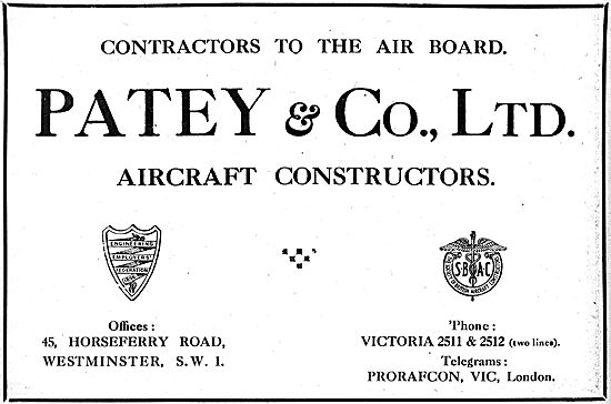 Patey & Co - Aircraft Constructors                               