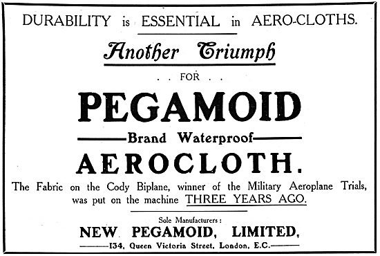 Pegamoid Aerocloths - Aeroplane Fabric                           
