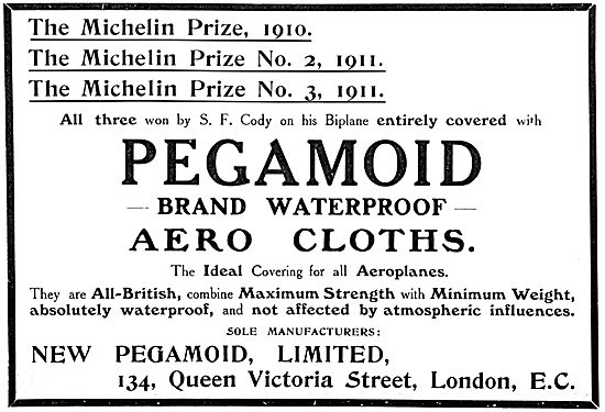 Pegamoid Aerocloths - Aeroplane Fabric                           