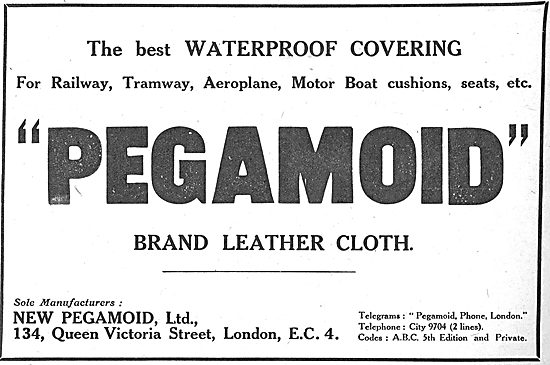 Pegamoid Brand. Aircraft Leather Cloth                           