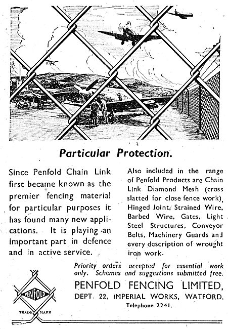 Penfold Chain Link Fencing For Airfields & Factories 1943        