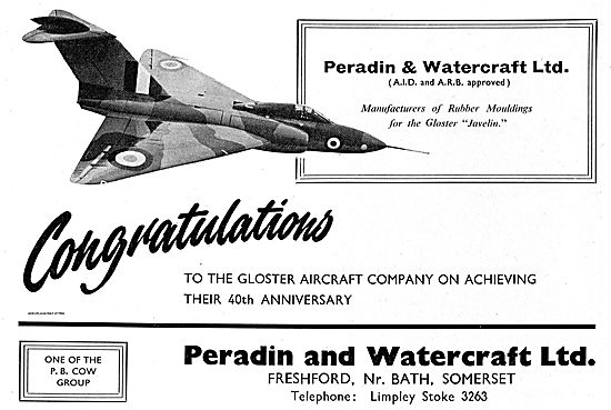 Peradin & Watercraft Rubber Moulding For The Gloster Javelin     