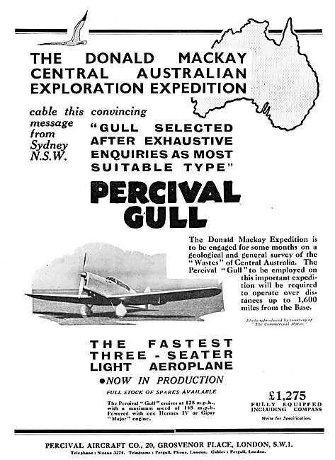 Percival Gull - Donald Mackay Expedition 1933                    