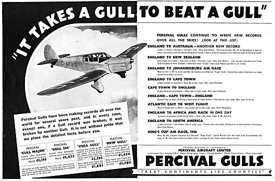 Percival Gull Achievements                                       