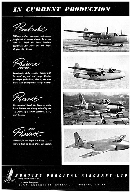 Hunting Percival Aircraft 1954                                   