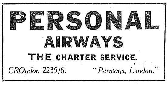 Personal AirwaysCroydon - The Aircraft Charter Service           